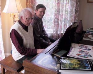 Dad and my brother Brad at the piano